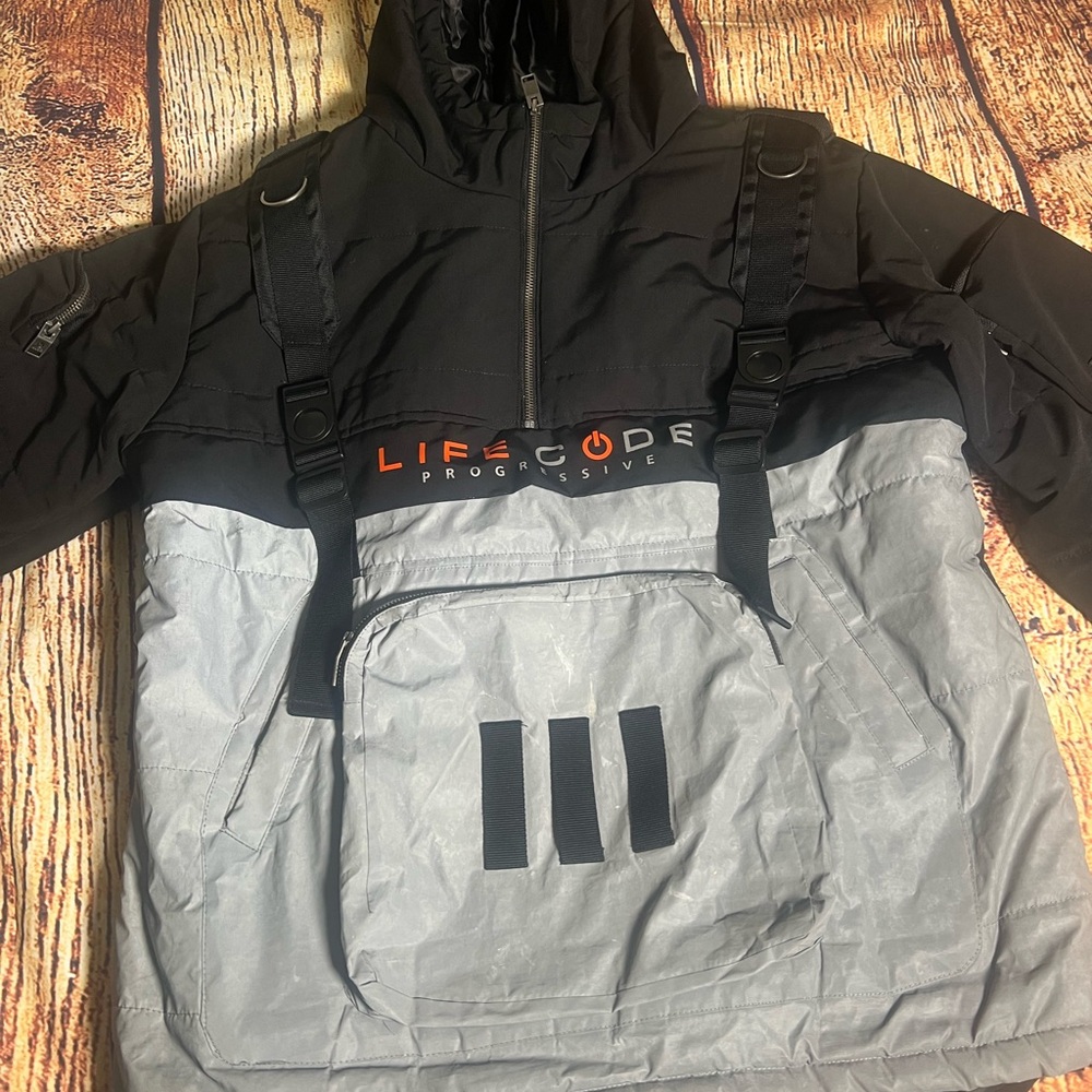 Active Life Black and Gray Raincoat